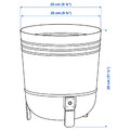 PÄRLRÖNN Plant pot, in/outdoor/black, 24 cm