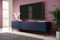 TV Cabinet Nicole 200 cm, dark blue/black legs