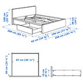 MALM Bed frame, high, w 2 storage boxes, white stained oak veneer, Luröy, 180x200 cm