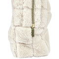 Cosmetic Bag, faux fur, cream