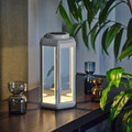 SOLVINDEN LED solar-powered table lamp, lantern/white, 28 cm