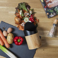 Mini Bamboo Wood Bin, black