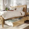 TONSTAD Bedroom furniture, set of 3, incl bed storage/oak veneer, 160x200 cm