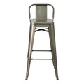 Bar Stool Paris Back Short 75cm, metallic