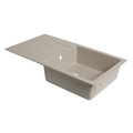 Cooke&Lewis Granite Kitchen Sink Hawking 1 Bowl with Drainer, beige