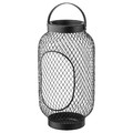 TOPPIG Lantern for block candle, black, 36 cm