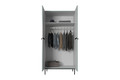 Wardrobe Nicole 100 cm, sage, black handls