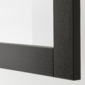 BESTÅ TV storage combination/glass doors, black-brown/Lappviken black-brown clear glass, 300x42x231 cm