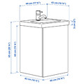 ENHET / TVÄLLEN Wash-stnd w door/wash-basin/tap, white/oak effect, 44x43x65 cm