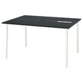 MITTZON Conference table, black stained ash veneer/black white, 140x108x75 cm