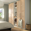 PAX / BERGSBO Wardrobe, white/white stained oak effect, 250x60x236 cm