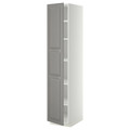 METOD High cabinet with shelves, white/Bodbyn grey, 40x60x200 cm