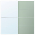 MEHAMN/AULI Pair of sliding doors, aluminium double sided/light green mirror glass, 200x201 cm