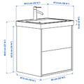 ÄNGSJÖN / BACKSJÖN Wash-stnd w drawers/wash-basin/tap, high-gloss white, 60x48x69 cm