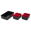 Organisers for Drawers Set of 7, black/red