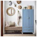 PLATSA Wardrobe with 2 doors+2 drawers, white/Sannidal blue, 80x42x173 cm