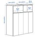 SMÅSTAD / PLATSA Storage combination, white/birch with 6 shelves, 120x42x123 cm