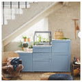 PLATSA Cabinet with doors and drawers, white/Sannidal blue, 180x57x103 cm