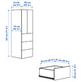 SMÅSTAD / PLATSA Wardrobe, white stripe/light green with 3 drawers, 60x57x181 cm