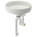 LERSJÖN Countertop wash-basin w water trap, white, 38x14 cm