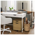 ALEX Drawer unit on castors, white stained oak effect/black, 36x50 cm