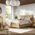 TONSTAD Bed frame with storage, oak veneer/Leirsund, 160x200 cm