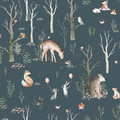 GoodHome Vinyl Wallpaper on Fleece Iris, grey