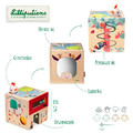 LILLIPUTIENS Wooden Activity Cube - Farm 12m+