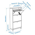 STÄLL Shoe cabinet with 3 compartments, white, 79x29x148 cm