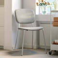 VIHALS Chair, white/Tibbleby beige-grey