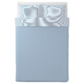 BLÅVINDA Duvet cover and 2 pillowcases, light blue, 200x200/50x60 cm