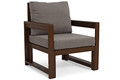 Outdoor Wooden Armchair MALTA, dark brown/graphite