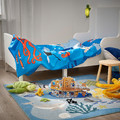 BLÅVINGAD Rug, ocean animals pattern/multicolour, 133x133 cm