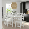 LANEBERG / NORDVIKEN Table and 6 chairs, white/white, 130/190x80 cm