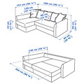 HOLMSUND Corner sofa-bed, Kilanda grey-brown