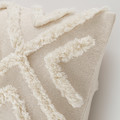 EKGULDMAL Cushion cover, geometric natural, 50x50 cm
