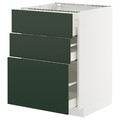 METOD / MAXIMERA Base cabinet with 3 drawers, white/Havstorp deep green, 60x60 cm