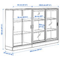 TONSTAD Storage combination w sliding doors, oak veneer/clear glass, 202x37x120 cm