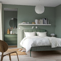 TÄLLÅSEN Upholstered bed frame with mattress, Kulsta grey-green/Vesteröy firm, 160x200 cm