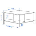 JÄTTESTA Coffee table, white/light bamboo, 80x80 cm