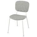 VIHALS Chair, white/Tibbleby beige-grey