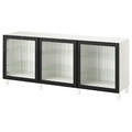 BESTÅ Storage combination with doors, white/Fällsvik anthracite, 180x42x74 cm