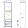 BESTÅ Storage combination w/glass doors, black-brown, Lappviken black-brown, clear glass, 60x42x192 cm