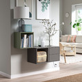 EKET Wall-mounted storage combination, dark grey/grey-green, 105x35x70 cm