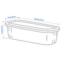 RYKTA Storage box with lid, transparent, 9x24x7 cm/0.5 l