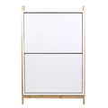 Shoe Cabinet Copenhagen, white/natural