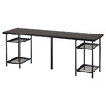 LAGKAPTEN/SPÄND Desk, black-brown/black, 200x60 cm