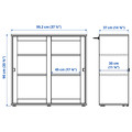 VIHALS Cabinet with sliding glass doors, white, 95x37x90 cm