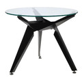 Dining Table Troy 90cm, transparent/black