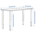 MITTCIRKEL / OLOV Desk, lively pine effect/black, 140x60 cm